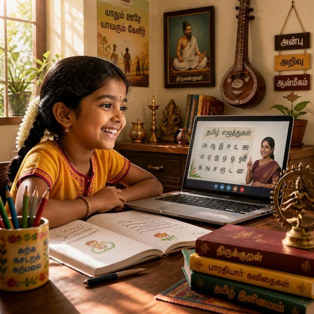 Indian children enjoying a joyful learning activity
