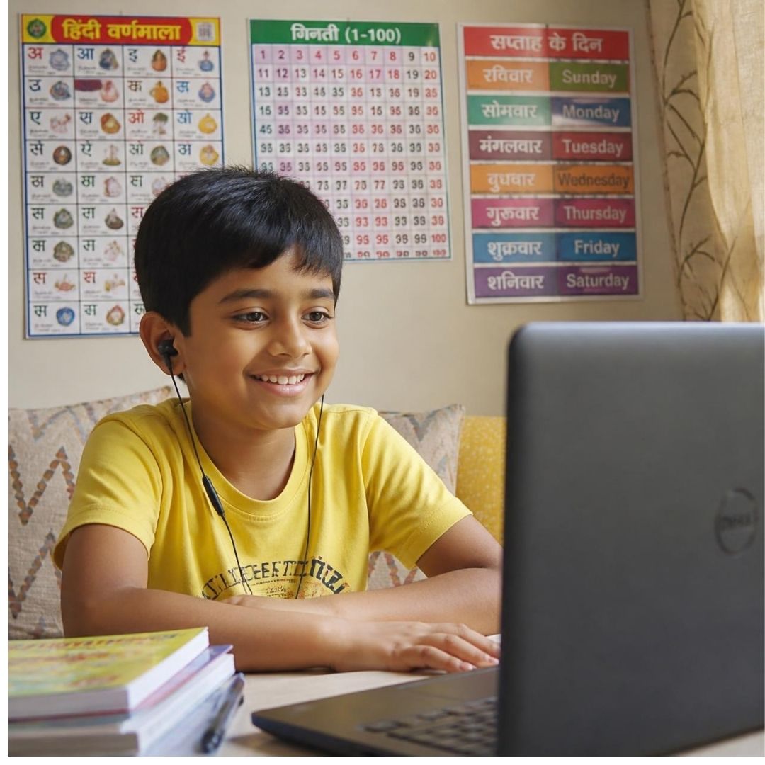 Indian children enjoying a joyful learning activity