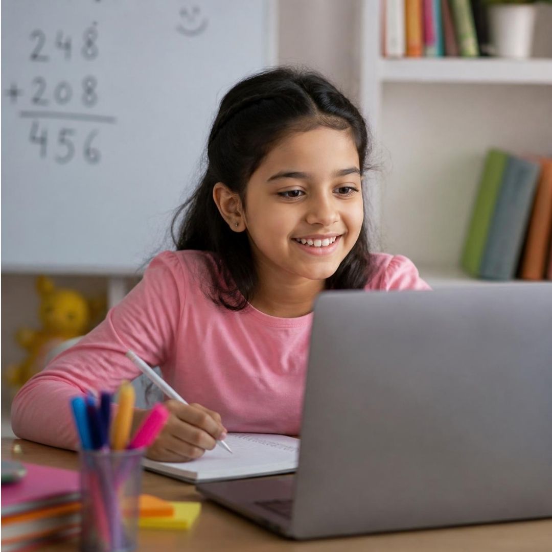 Indian children enjoying a joyful learning activity
