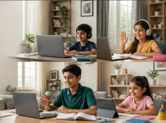 Indian children enjoying a joyful learning activity