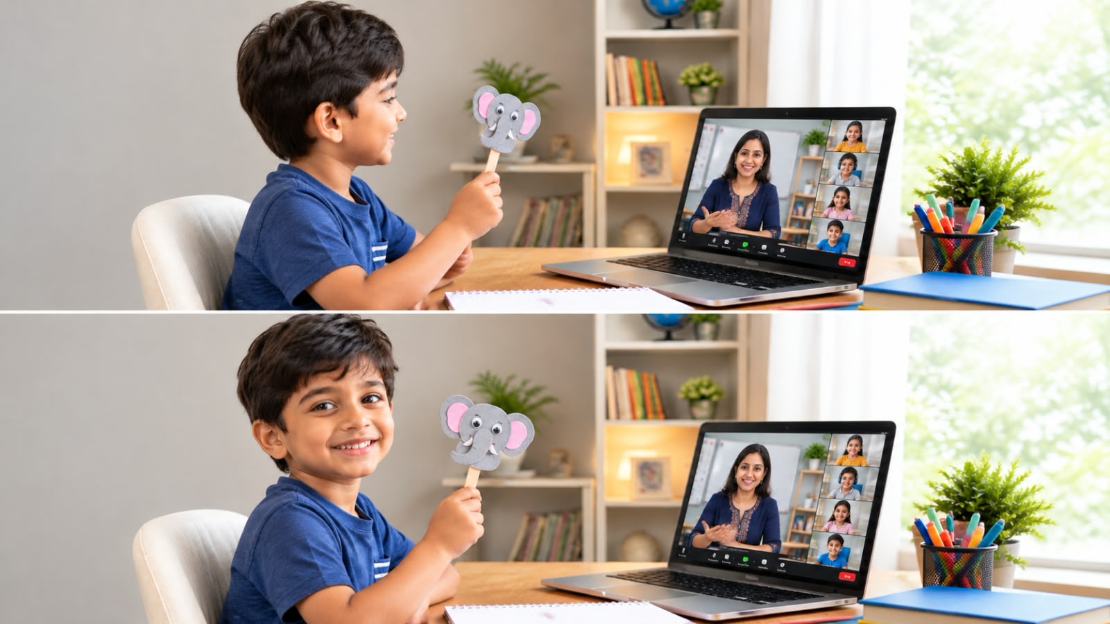 Indian children enjoying a joyful learning activity